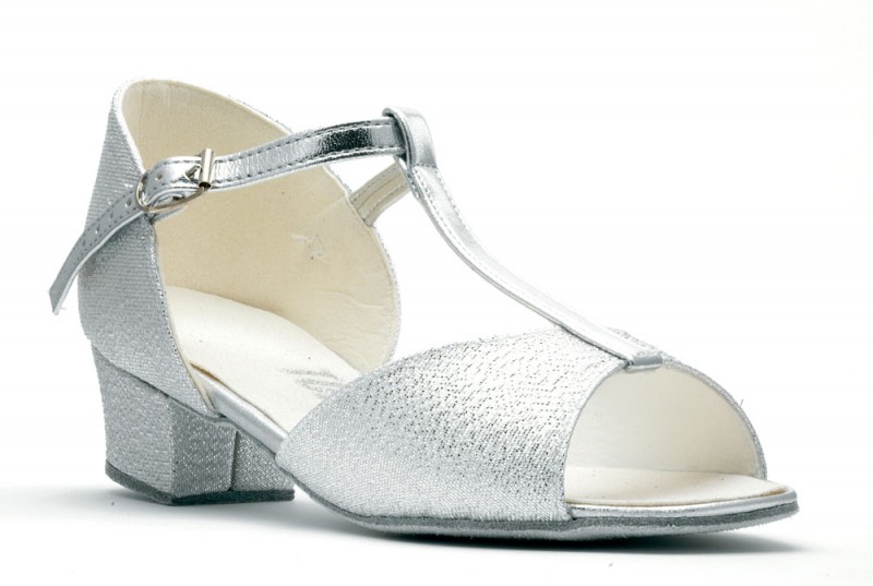 Girls Social Silver PU Ballroom Dance Shoes Style Holly