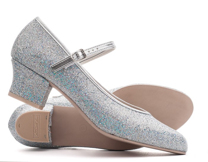 ladies silver glitter shoes